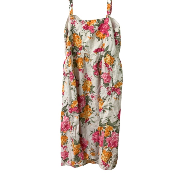 Cynthia Rowley Summer Floral Flowy Maxi Sz 12 Linen - Picture 3 of 3